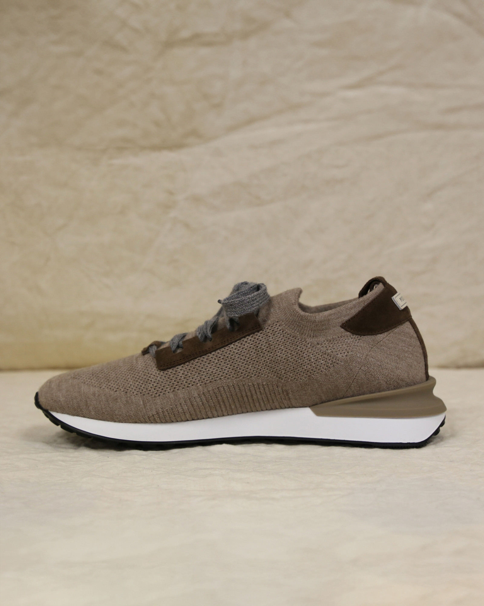 Sneackers en maille respirante taupe Peserico