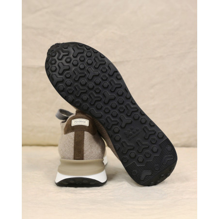 Sneackers en maille respirante taupe Peserico
