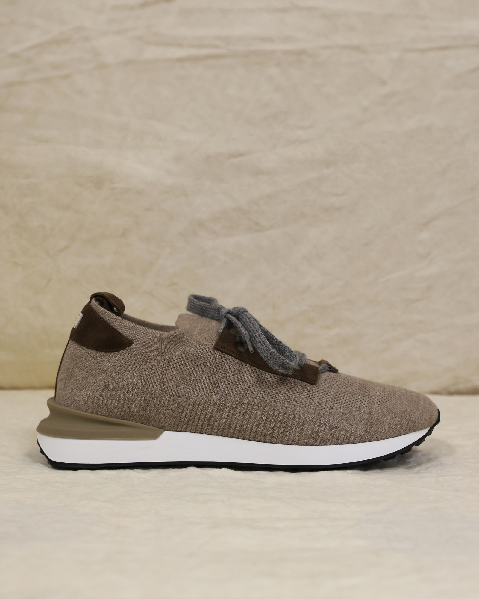 Sneackers en maille respirante taupe Peserico