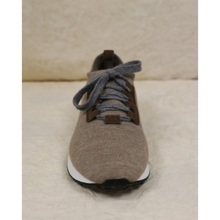Sneackers en maille respirante taupe Peserico