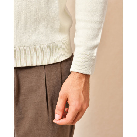 Pull col rond crème Outfit