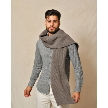Echarpe en laine taupe Cruna