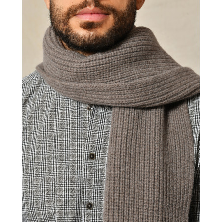 Echarpe en laine taupe Cruna