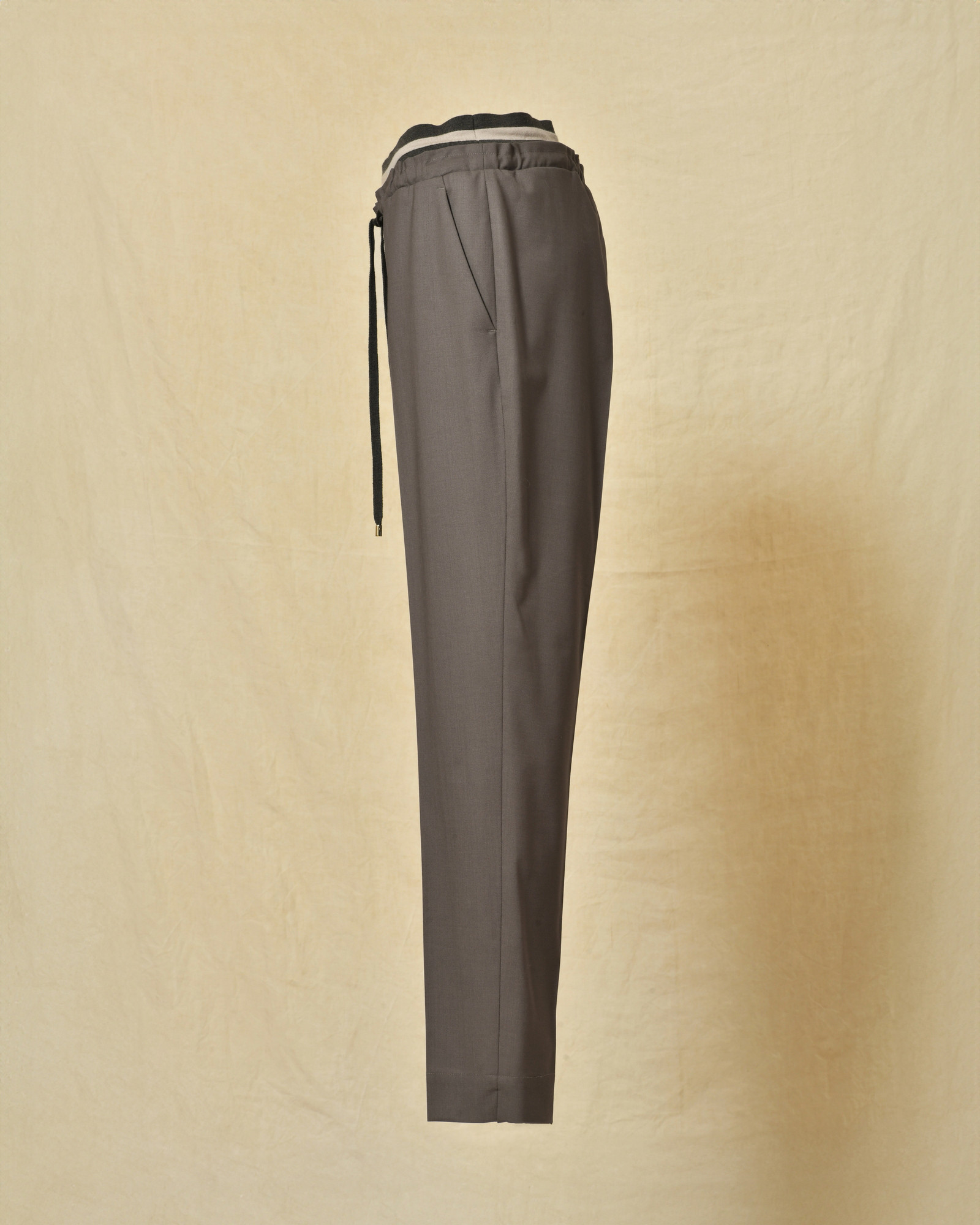 Pantalon souple en laine taupe Lorena Antoniazzi