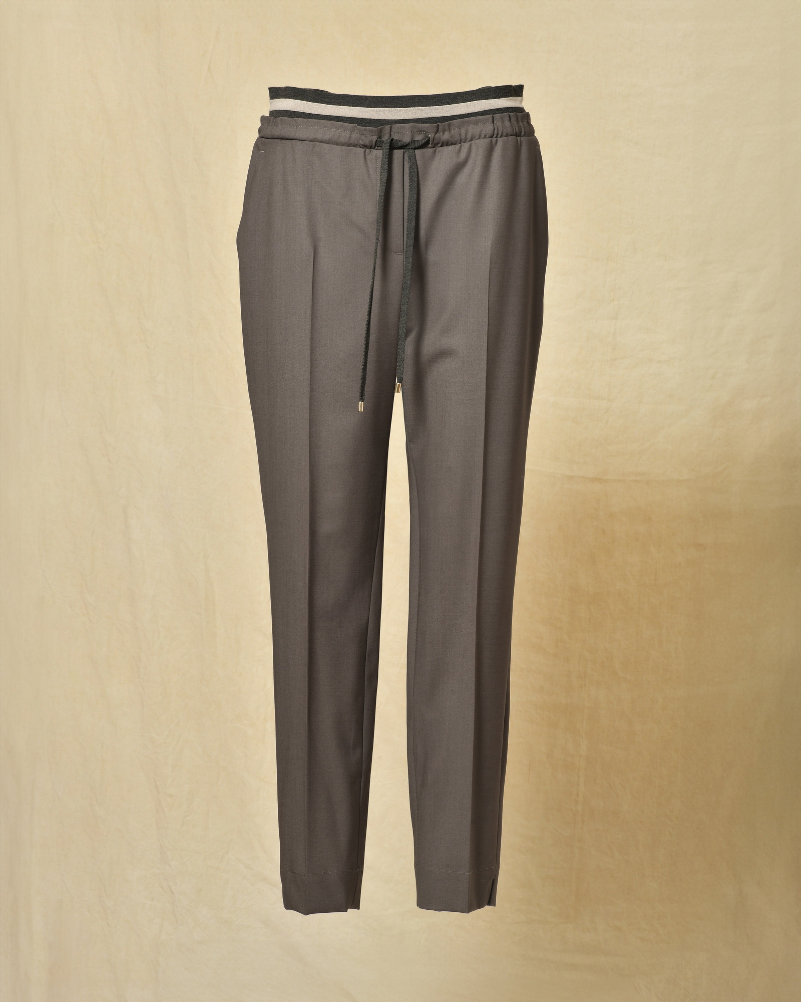 Pantalon souple en laine taupe Lorena Antoniazzi
