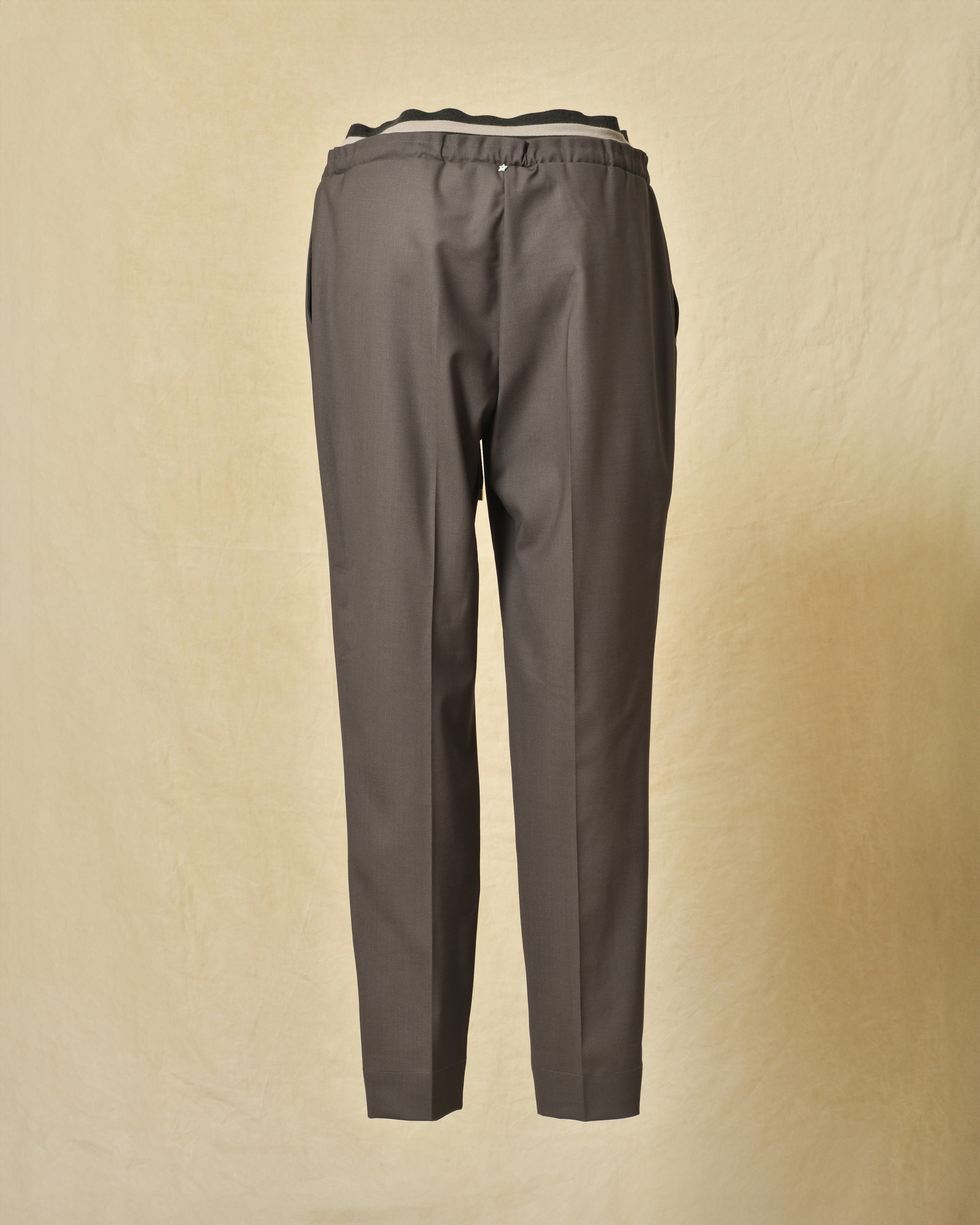 Pantalon souple en laine taupe Lorena Antoniazzi