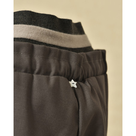 Pantalon souple en laine taupe Lorena Antoniazzi