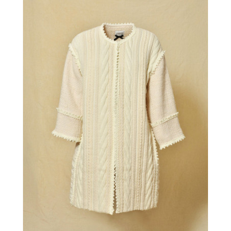 Manteau à motifs ecru Edward Achour