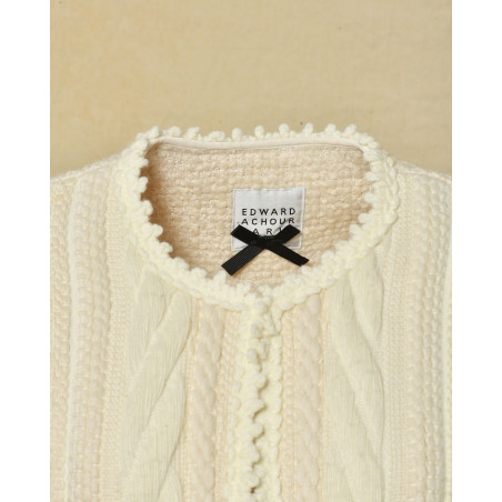 Manteau à motifs ecru Edward Achour