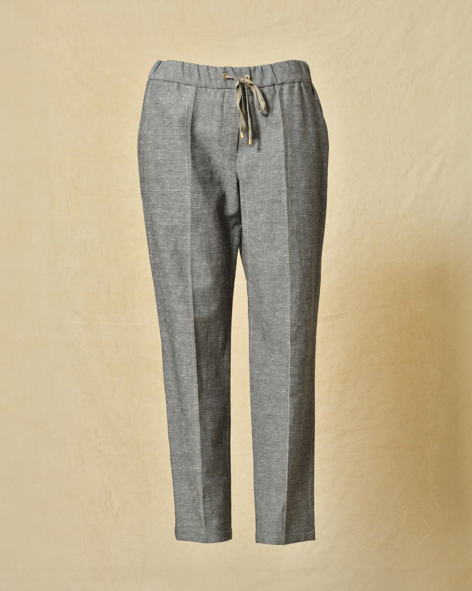 Pantalon en coton et lin gris Lorena Antoniazzi