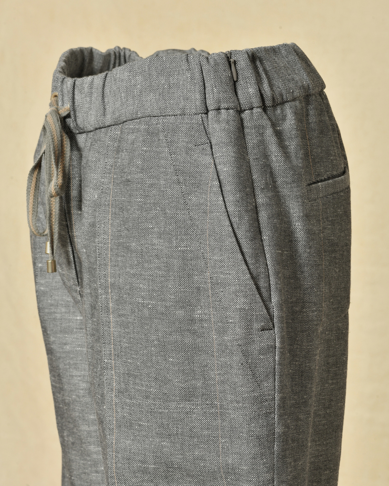 Pantalon en coton et lin gris Lorena Antoniazzi