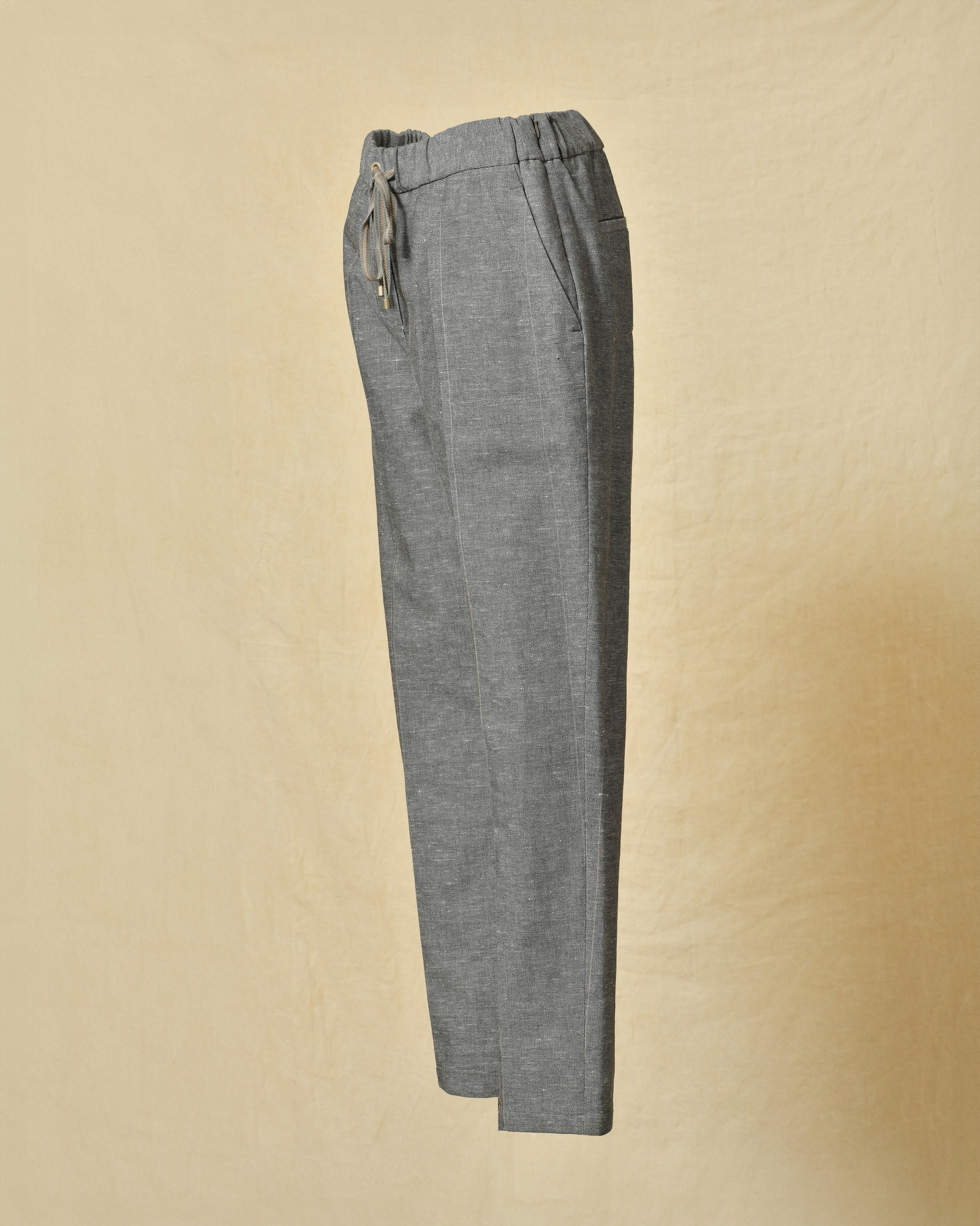 Pantalon en coton et lin gris Lorena Antoniazzi
