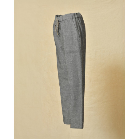 Pantalon en coton et lin gris Lorena Antoniazzi