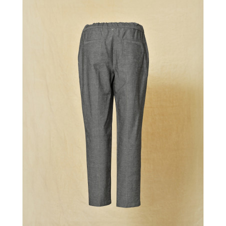 Pantalon en coton et lin gris Lorena Antoniazzi