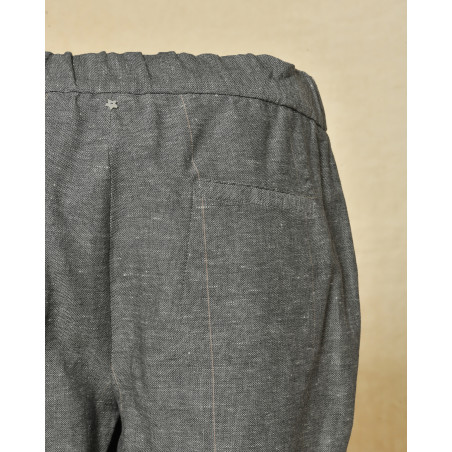 Pantalon en coton et lin gris Lorena Antoniazzi