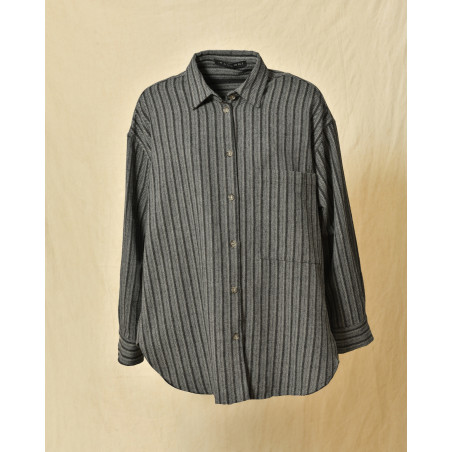 Chemise en coton taupe à rayures Malloni