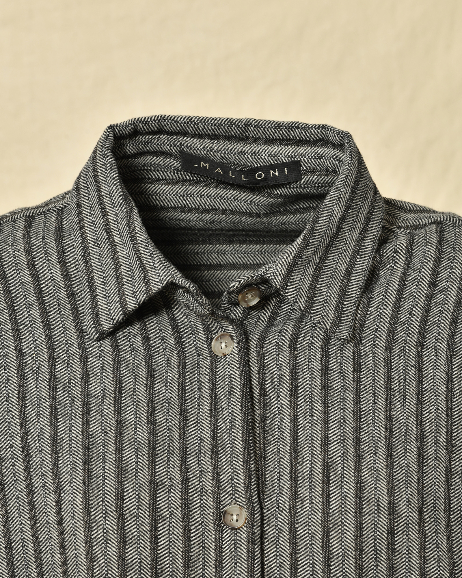 Chemise en coton taupe à rayures Malloni