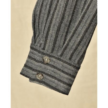 Chemise en coton taupe à rayures Malloni