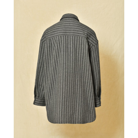 Chemise en coton taupe à rayures Malloni