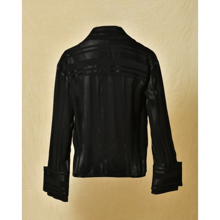 Chemise en viscose noir à rayures Malloni