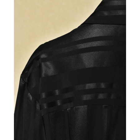 Chemise en viscose noir à rayures Malloni