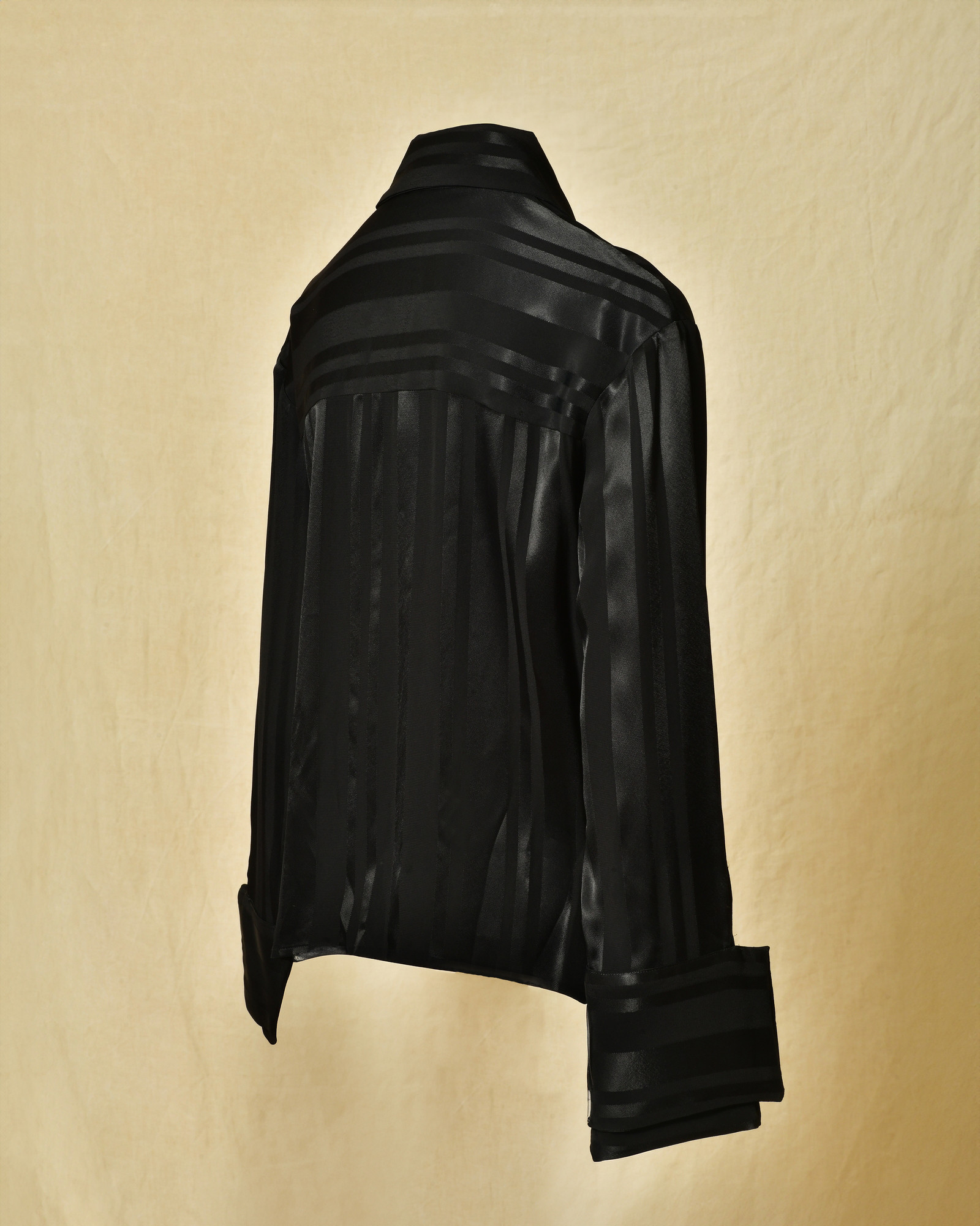 Chemise en viscose noir à rayures Malloni