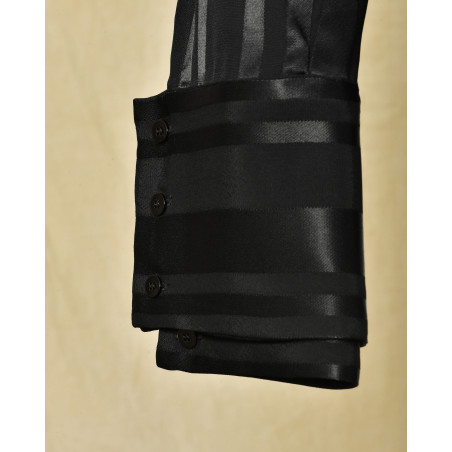 Chemise en viscose noir à rayures Malloni