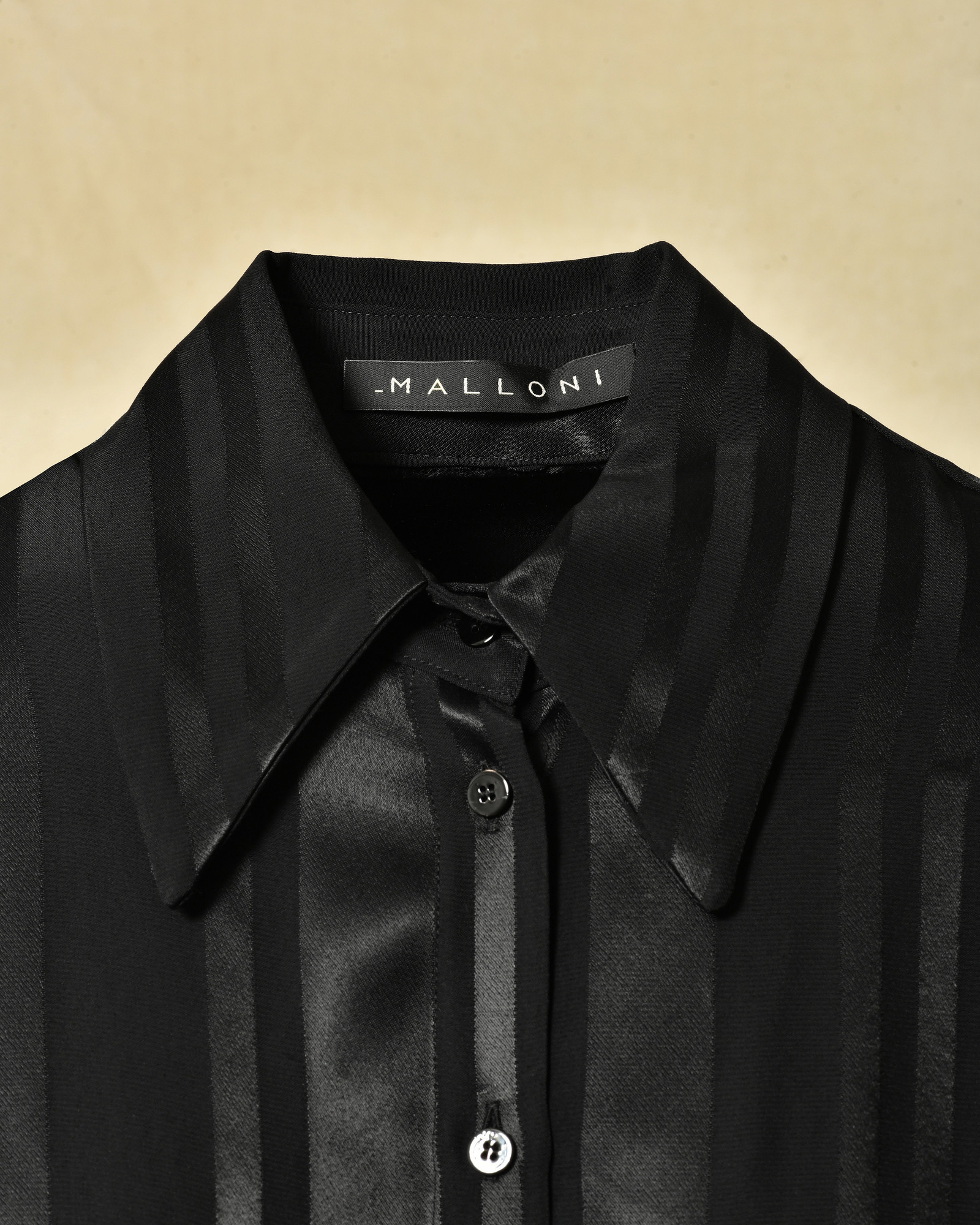 Chemise en viscose noir à rayures Malloni