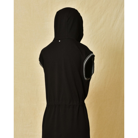 Robe  en coton noir sans manches Lorena Antoniazzi