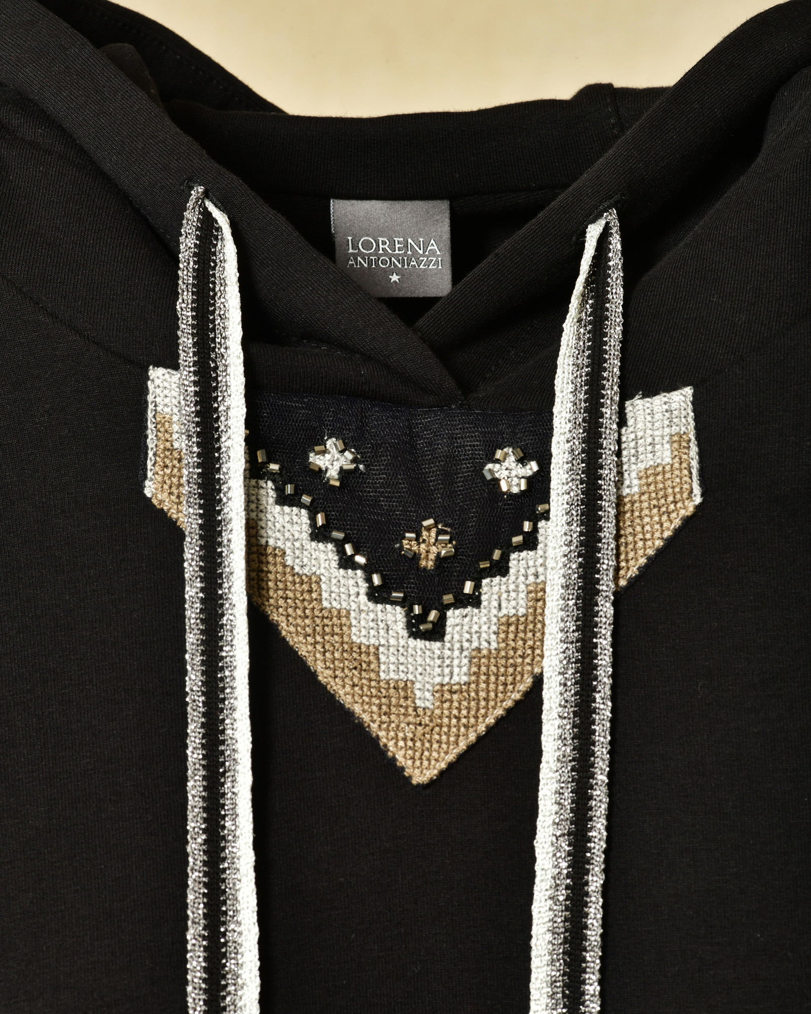 Robe  en coton noir sans manches Lorena Antoniazzi