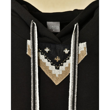 Robe  en coton noir sans manches Lorena Antoniazzi