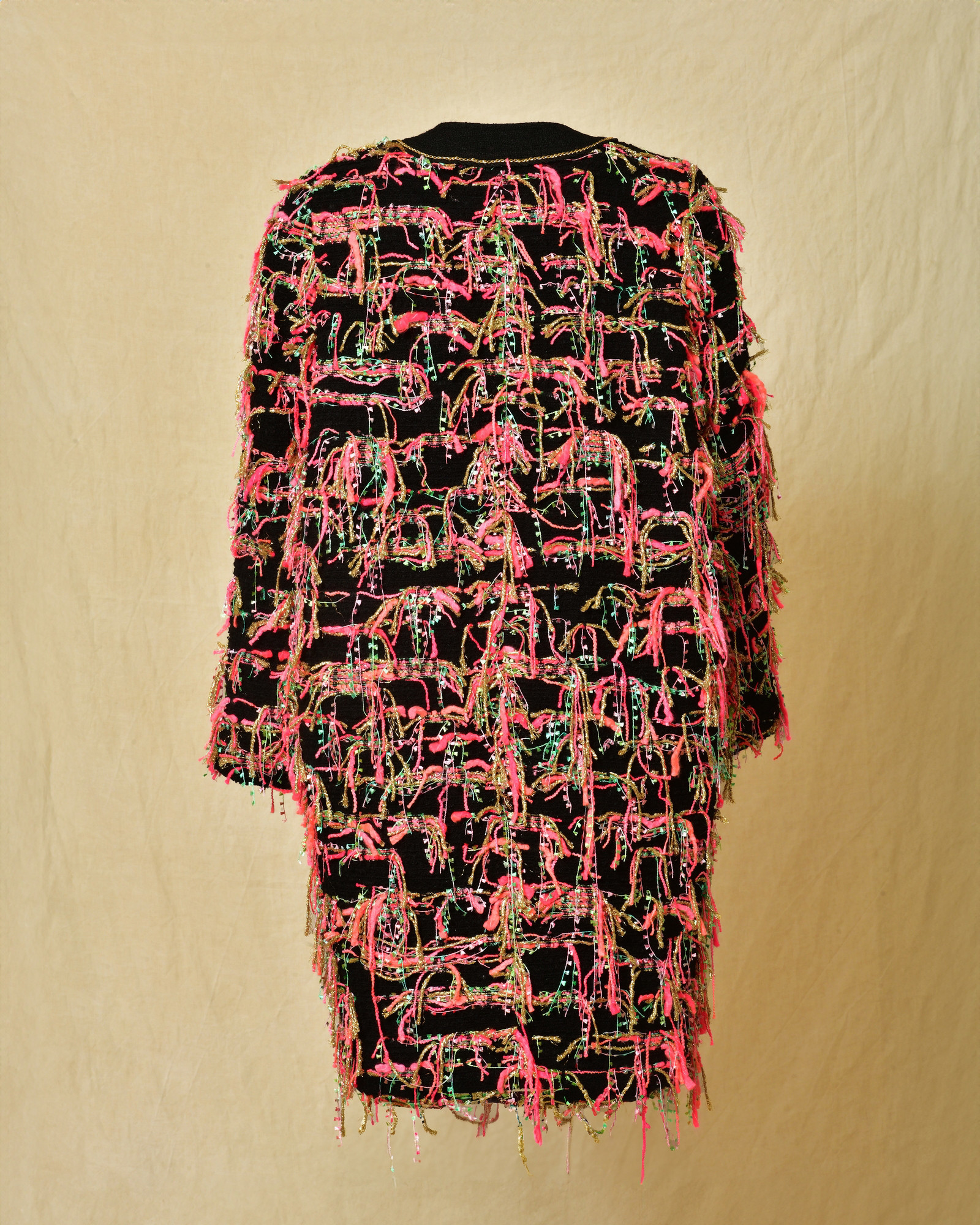 Manteau noire en tweed Edward Achour