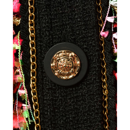 Manteau noire en tweed Edward Achour