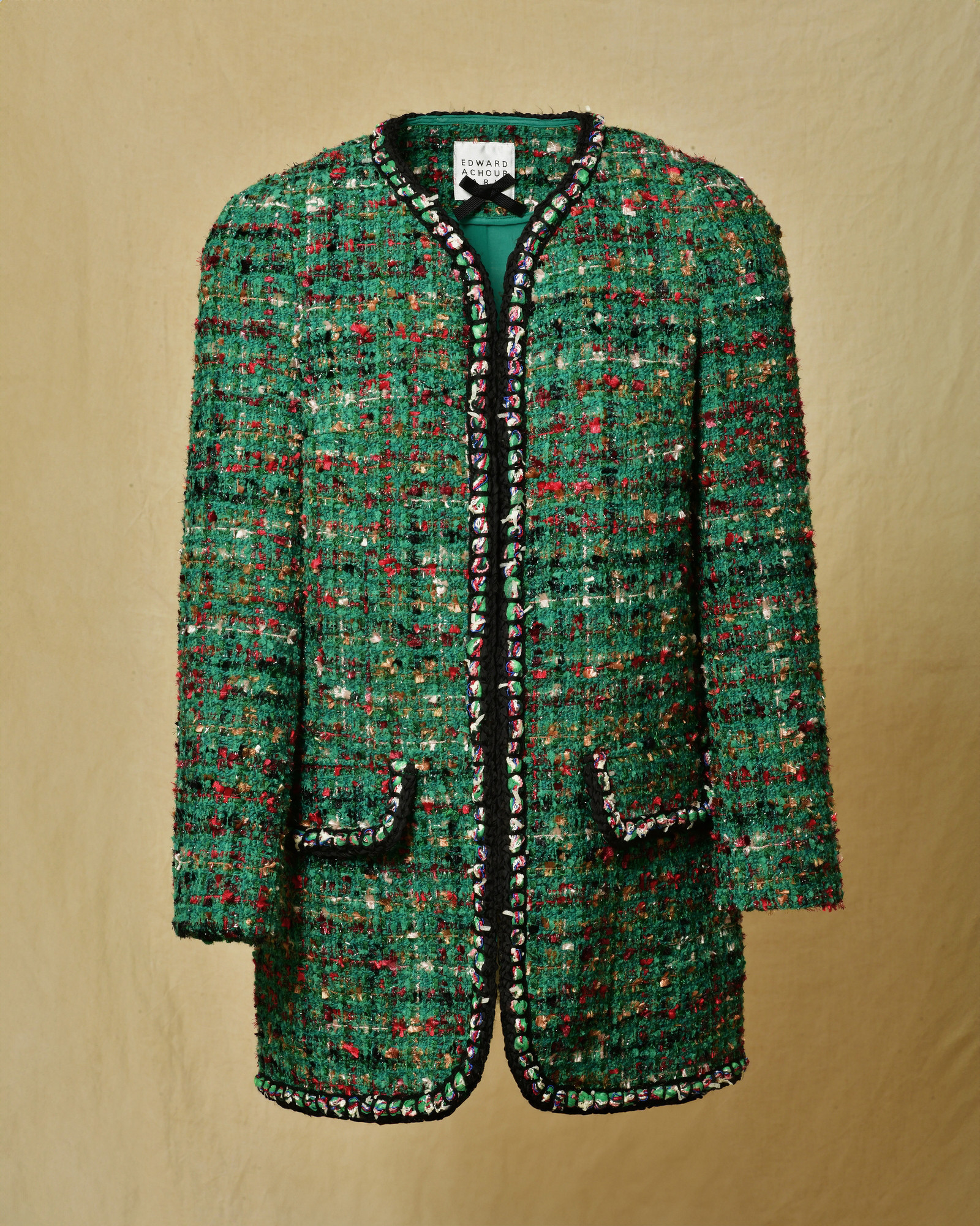 Veste en tweed vert Edward Achour