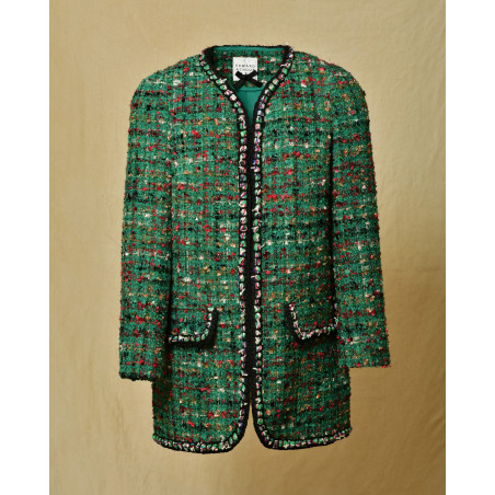 Veste en tweed vert Edward Achour