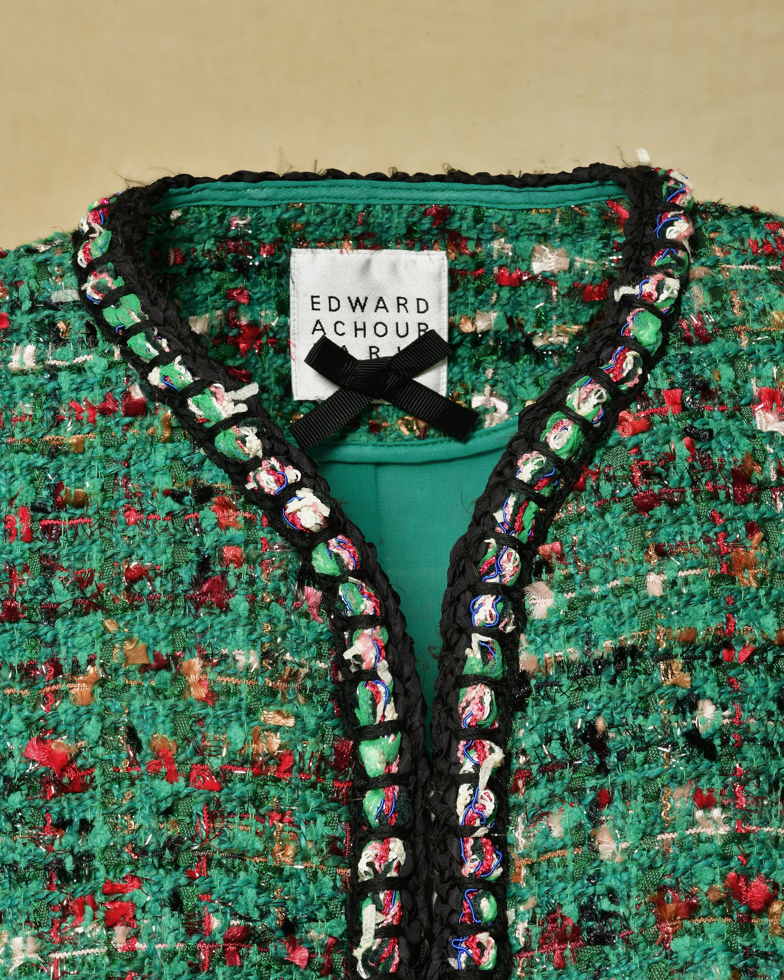 Veste en tweed vert Edward Achour
