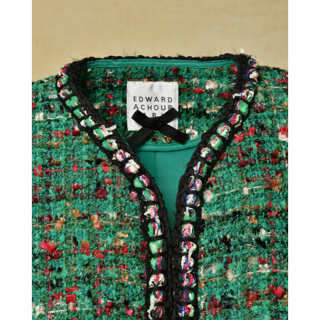 Veste en tweed vert Edward Achour