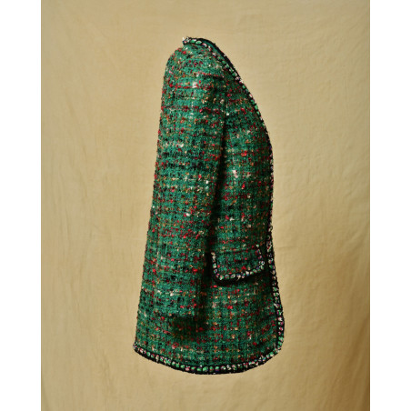 Veste en tweed vert Edward Achour