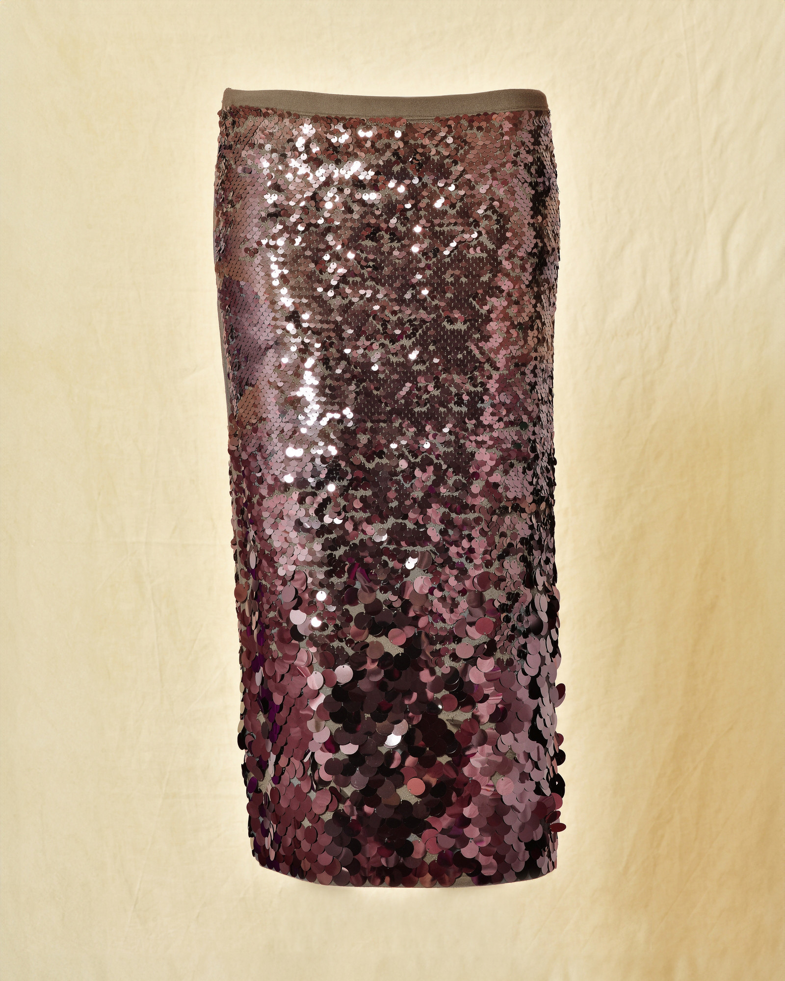 Jupe beige à sequins rose Sfizio