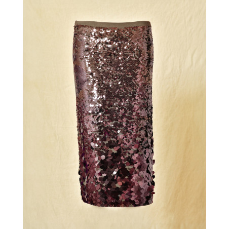 Jupe beige à sequins rose Sfizio