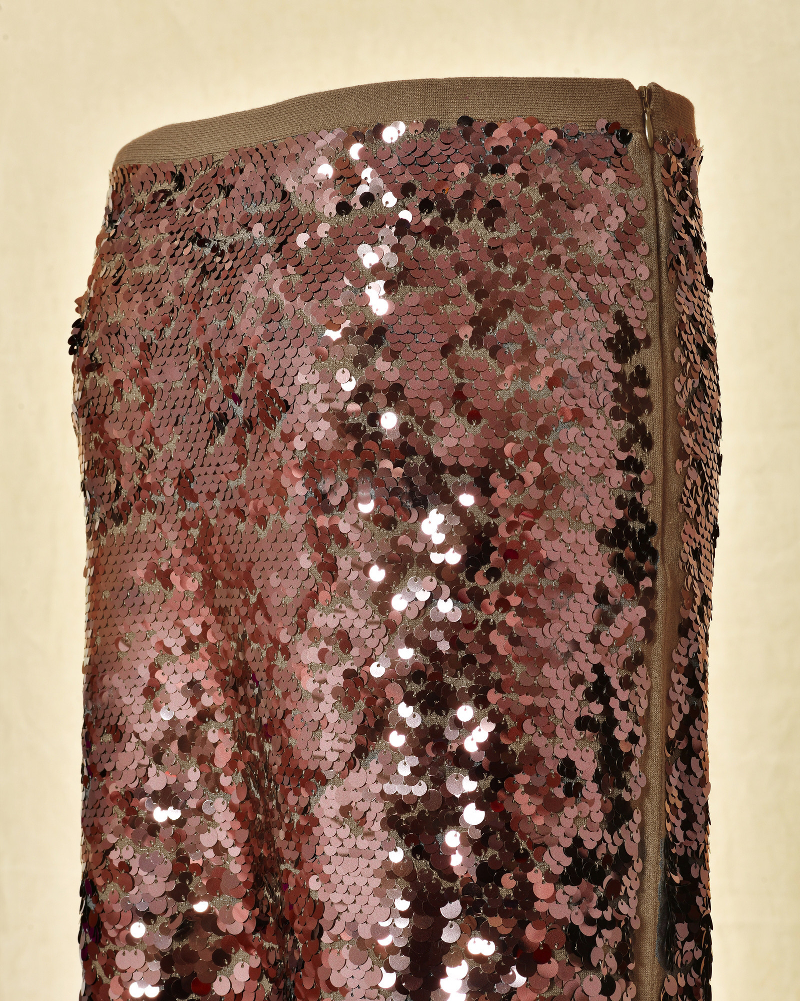 Jupe beige à sequins rose Sfizio