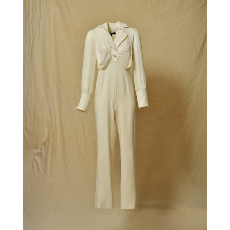 Combinaison écru à noeud Edward Achour