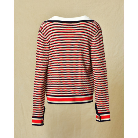 Gilet à rayures quadricolore Edward Achour