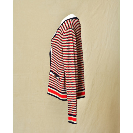 Gilet à rayures quadricolore Edward Achour