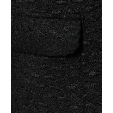 Manteau court en tweed noir Edward Achour