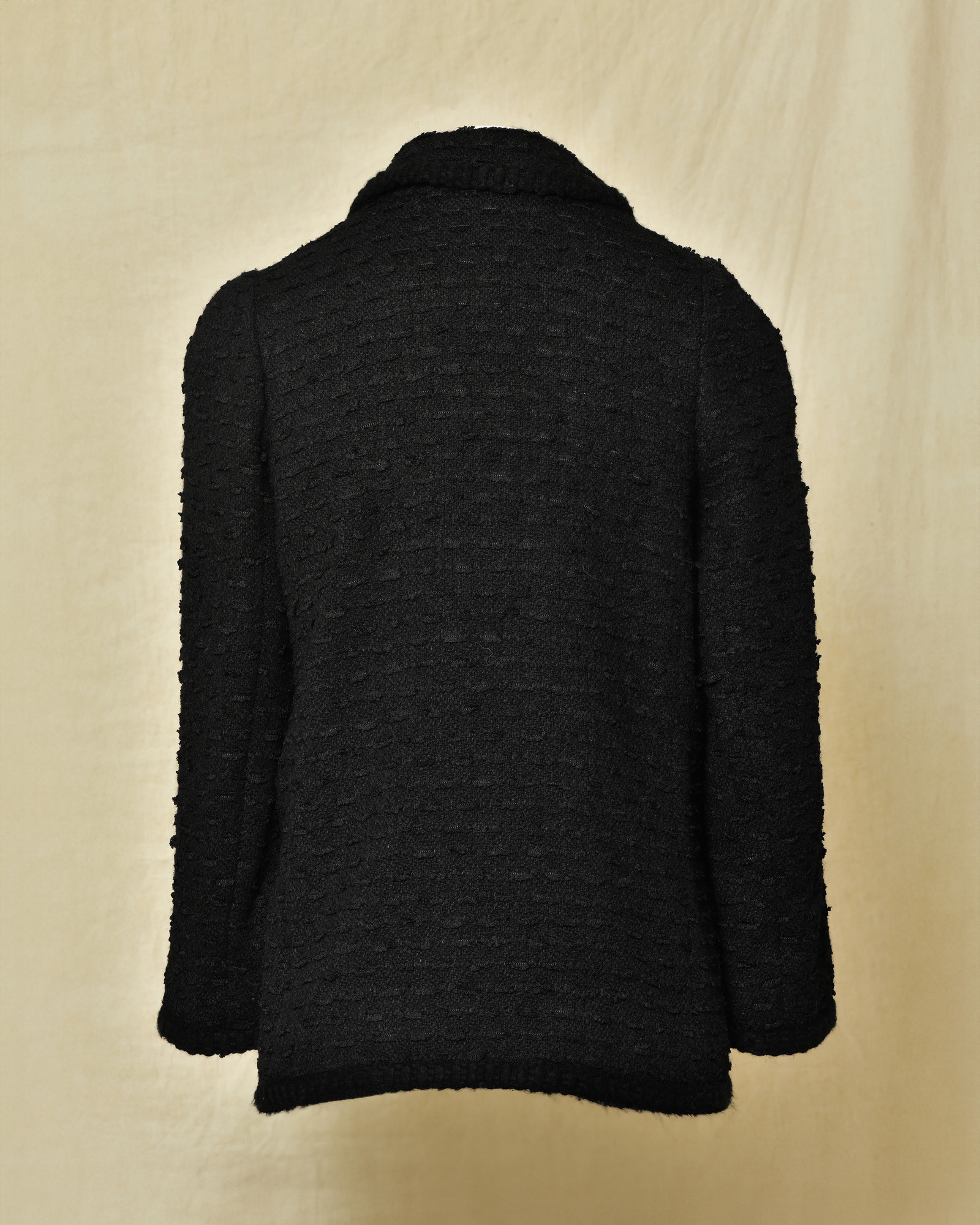 Manteau court en tweed noir Edward Achour