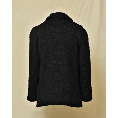 Manteau court en tweed noir Edward Achour