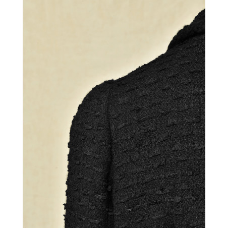 Manteau court en tweed noir Edward Achour
