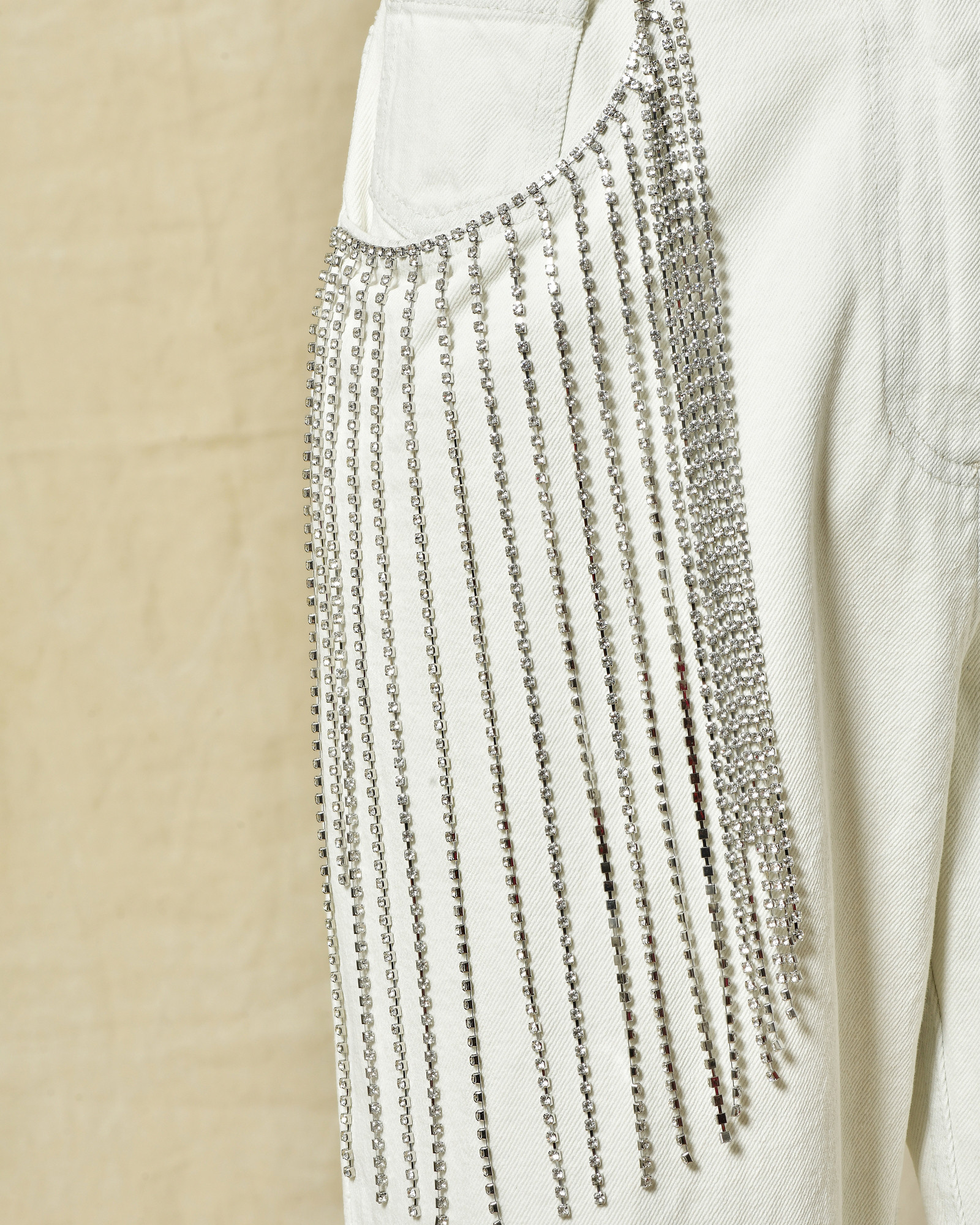 Jean en coton avec franges ornées de strass Forte Forte