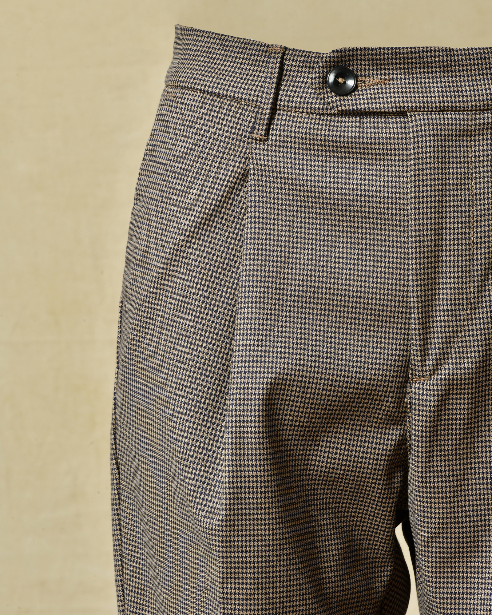 Pantalon motif pied de poule marron Re-Hash